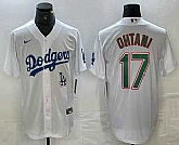Men's Los Angeles Dodgers #17 Shohei Ohtani White Green Stitched Cool Base Nike Jersey,baseball caps,new era cap wholesale,wholesale hats